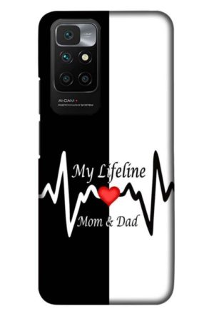 my lifeline is my mom and dad printed designer mobile back case cover for Xiaomi redmi 10 Prime
