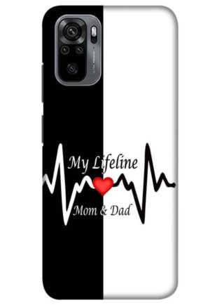 my lifeline is my mom and dad printed designer mobile back case cover for Xiaomi redmi note 10 - redmi note 10s
