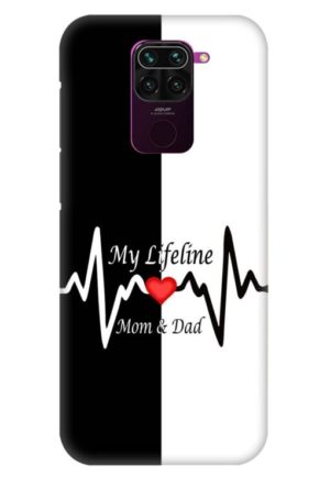 my lifeline is my mom and dad printed designer mobile back case cover for redmi note 9