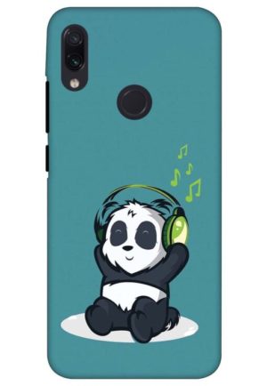 panda listning music printed designer mobile back case cover for redmi note 7