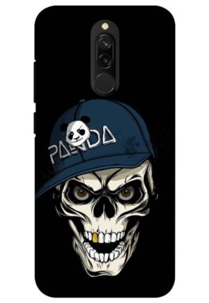 panda skull printed designer mobile back case cover for redmi 8