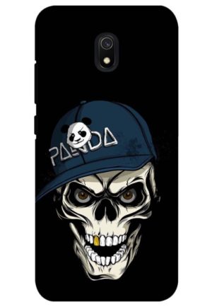 panda skull printed designer mobile back case cover for redmi 8a
