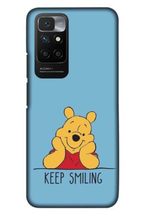 pooh keep smiling printed designer mobile back case cover for Xiaomi redmi 10 Prime