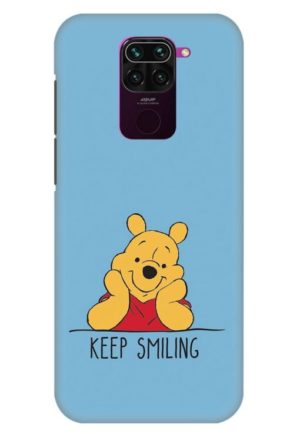 pooh keep smiling printed designer mobile back case cover for redmi note 9