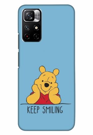 pooh keep smiling printed designer mobile back case cover for xiaomi redmi note 11t 5g - poco M4 pro 5g