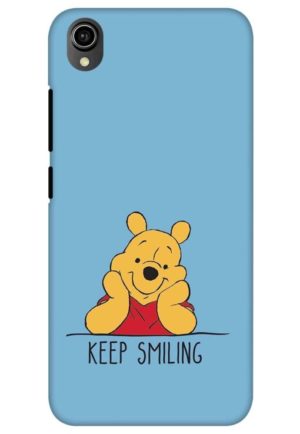 pooh keep smiling printed mobile back case cover for vivo y90, vivo y91i