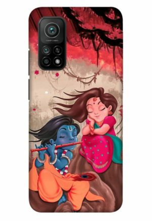 radhe krishna printed designer mobile back case cover for mi 10t - mi 10t pro