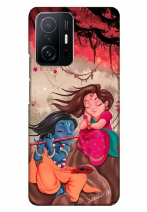 radhe krishna printed designer mobile back case cover for mi 11t - 11t pro