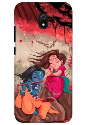radhe krishna printed designer mobile back case cover for redmi 8a