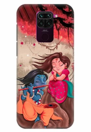 radhe krishna printed designer mobile back case cover for redmi note 9