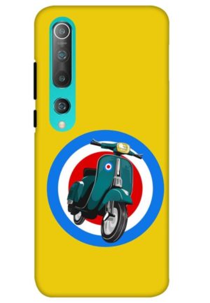 retro scooter printed designer mobile back case cover for mi 10 5g - mi 10 pro 5G