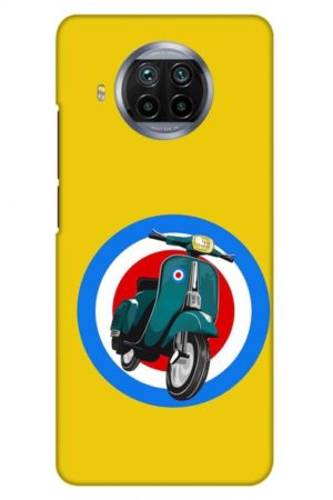 retro scooter printed designer mobile back case cover for mi 10i
