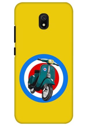 retro scooter printed designer mobile back case cover for redmi 8a