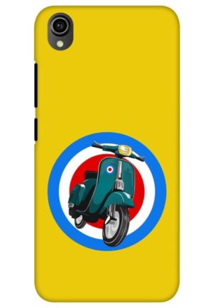 retro scooter printed mobile back case cover for vivo y90, vivo y91i