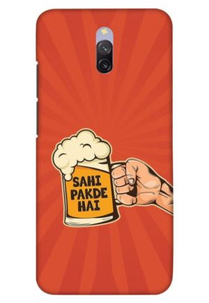 sahi pakde hai beer glass funny quote printed designer mobile back case cover for redmi 8a dual