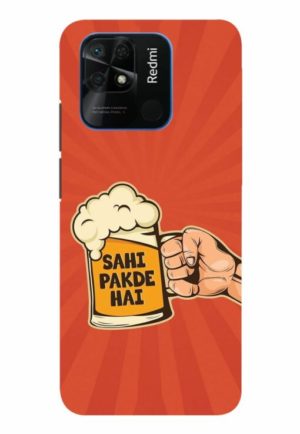 sahi pakde hai beer mug funny quote printed designer mobile back case cover for Xiaomi redmi 10 - redmi 10 power