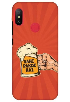 sahi pakde hai beerf mug funny quote printed designer mobile back case cover for Xiaomi Redmi 6 pro
