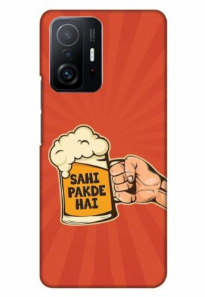sahi pakde hai printed designer mobile back case cover for mi 11t - 11t pro