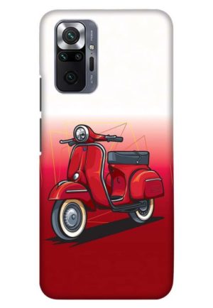 scooter red vector printed designer mobile back case cover for Xiaomi redmi note 10 pro - redmi note 10 pro max