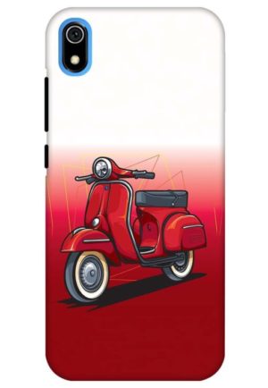 scooter red vector printed designer mobile back case cover for redmi 7a