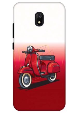 scooter red vector printed designer mobile back case cover for redmi 8a