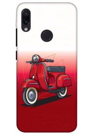scooter red vector printed designer mobile back case cover for redmi note 7