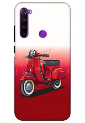 scooter red vector printed designer mobile back case cover for redmi note 8