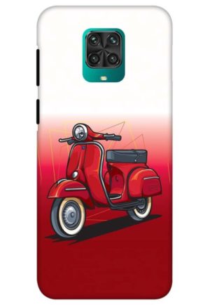 scooter red vector printed designer mobile back case cover for redmi note 9 pro - redmi note 9 pro max - poco m2 pro - redmi note 10 lite
