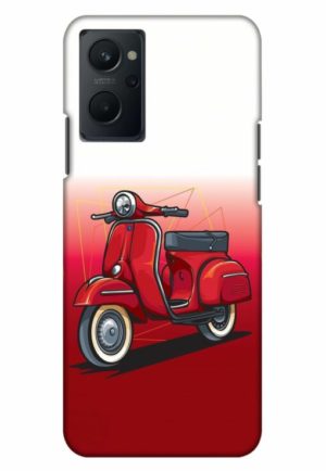 scooter red vector printed mobile back case cover for realme 9i