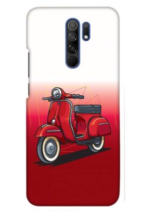 scooter vector printed designer mobile back case cover for redmi 9 prime - poco m2