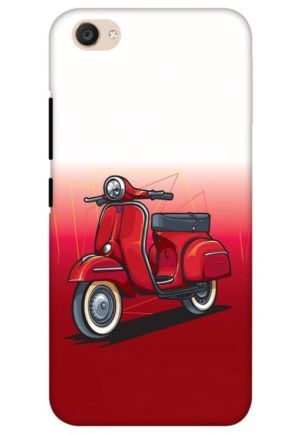 scooter vector red printed mobile back case cover for vivo v5, vivo v5s, vivo y66, vivo y67, vivo y69