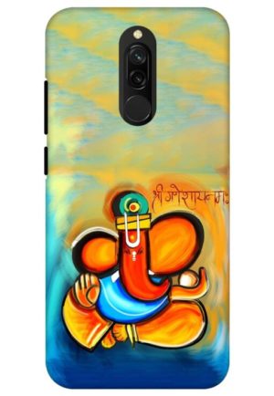 shree ganesha namaha printed designer mobile back case cover for redmi 8