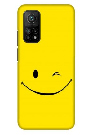 smiley art printed designer mobile back case cover for mi 10t - mi 10t pro