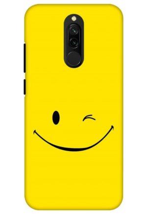 smiley art printed designer mobile back case cover for redmi 8