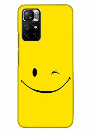smiley art printed designer mobile back case cover for xiaomi redmi note 11t 5g - poco M4 pro 5g