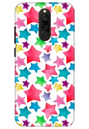 star printed designer mobile back case cover for redmi 8