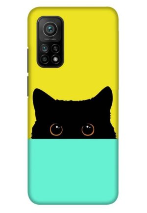 the crazy cat printed designer mobile back case cover for mi 10t - mi 10t pro