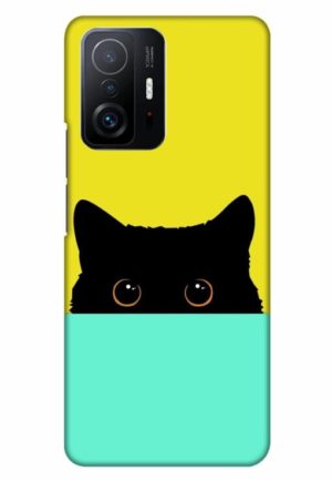 the crazy cat printed designer mobile back case cover for mi 11t - 11t pro