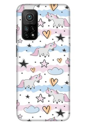 unicorn cartoon printed designer mobile back case cover for mi 10t - mi 10t pro