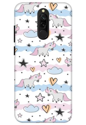 unicorn cloud printed designer mobile back case cover for redmi 8