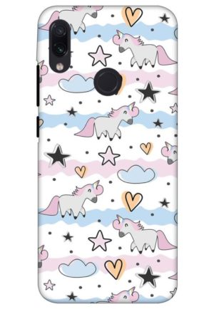 unicorn cloud printed designer mobile back case cover for redmi note 7