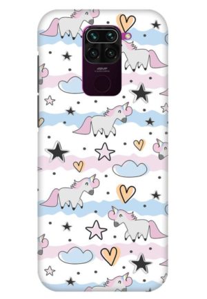 unicorn cloud printed designer mobile back case cover for redmi note 9
