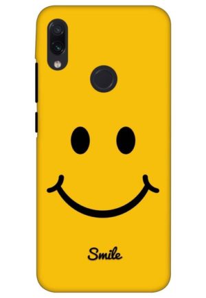 yello smiley printed designer mobile back case cover for redmi note 7
