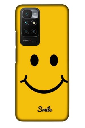 yellow smiley printed designer mobile back case cover for Xiaomi redmi 10 Prime