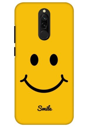 yellow smiley printed designer mobile back case cover for redmi 8