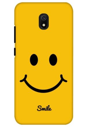 yellow smiley printed designer mobile back case cover for redmi 8a
