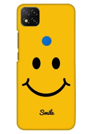 yellow smiley printed designer mobile back case cover for redmi 9 - redmi 9 activ - redmi 9c - redmi 10a - poco c31