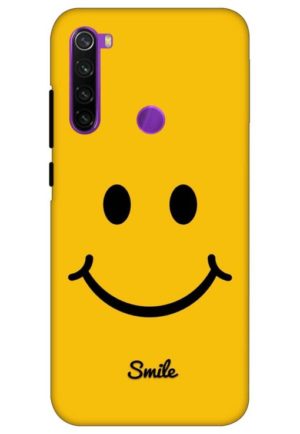 yellow smiley printed designer mobile back case cover for redmi note 8