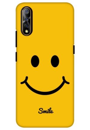 yellow smiley printed mobile back case cover for vivo s1, vivo z1x
