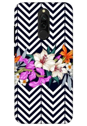 zigzag flower polka printed designer mobile back case cover for redmi 8